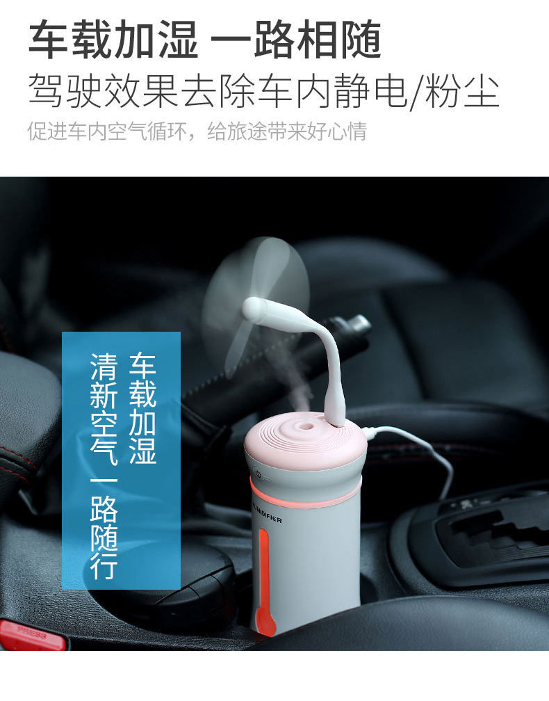 新品X2三合一香薰机加湿器迷你USB家用办公车载超声波雾化加湿器示例图18