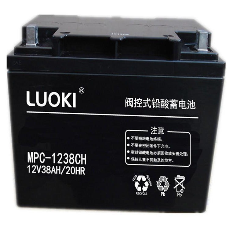 洛奇LUOKI蓄电池MPC12-38阀控式铅酸蓄电池12V38AH/20HR机房配套 UPS电源配套