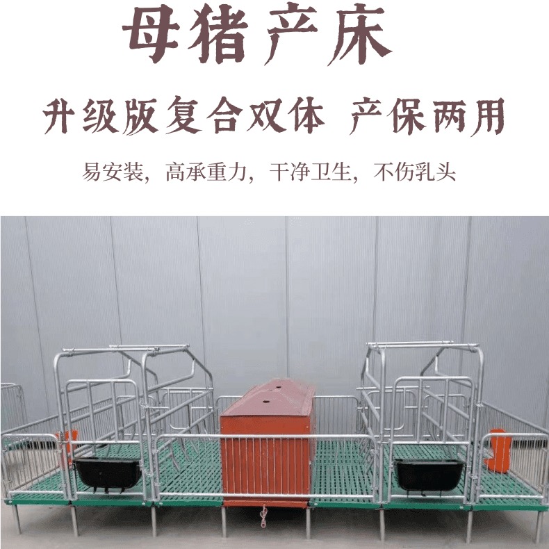 供应优质热镀锌双体母猪产床 限位栏 保育床厂价销售