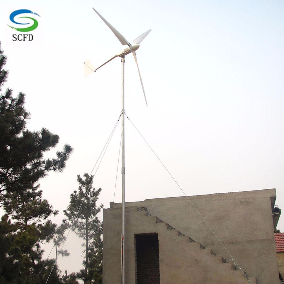 大连3千瓦民用风力发电机晟成定做环保发电效率高3000瓦水平轴风力发电机图片