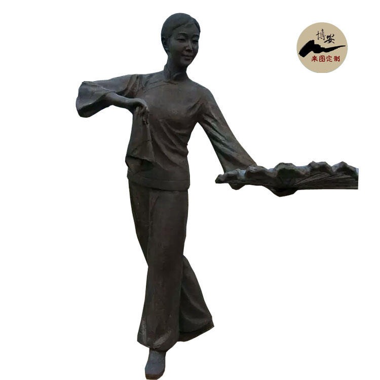 佰盛 定制铸铜雕塑厂家 扭秧歌雕塑模型 大秧歌人物摆件 民俗小品 跳舞摆件