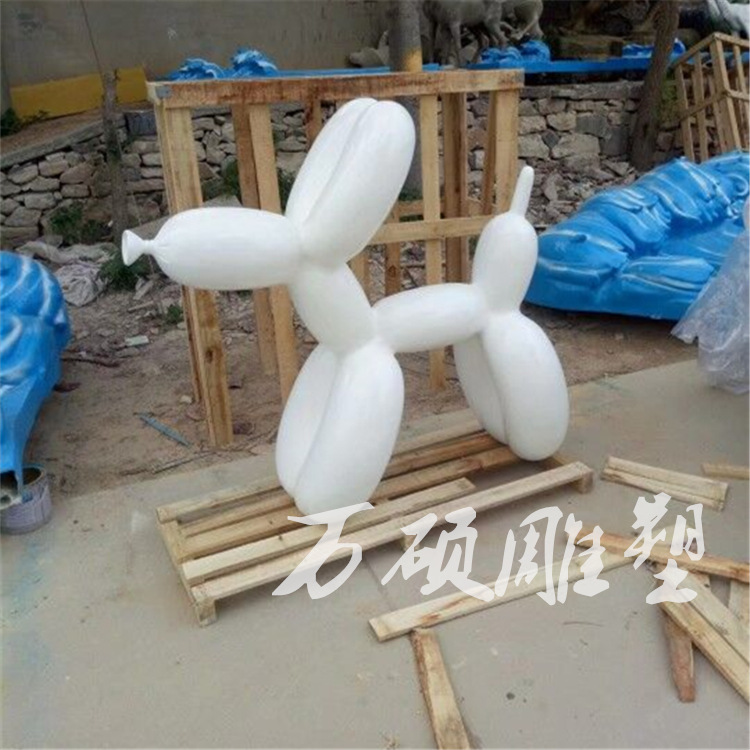 玻璃钢电镀气球狗雕塑 大型户外展览狗动物雕塑定制 商业美陈摆件示例图8