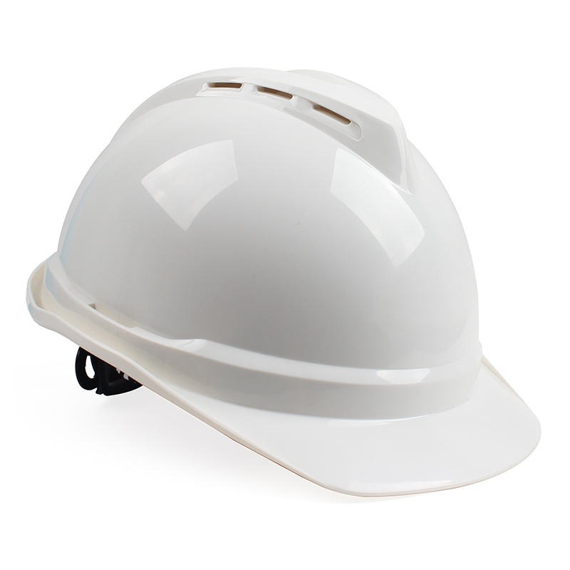 梅思安10167138V-Gard500PE豪华型有孔安全帽白色PE带透气孔帽壳超爱戴帽衬PVC吸汗带国标D型下颌带