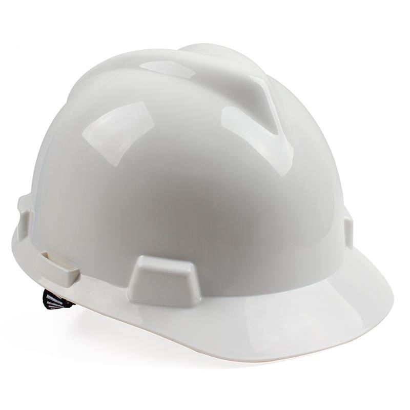 梅思安10146524白色ABS标准型安全帽白色ABS帽壳一指键帽衬PVC吸汗带国标D型下颏带-白
