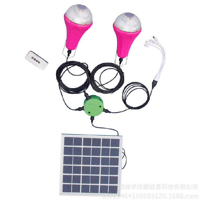 热销新款小型家用多功能太阳能发电系统便携试充电露营灯手提灯示例图5