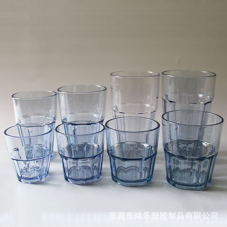 东莞厂家直销9安士茶色八角塑料杯多边棱角杯PC不碎杯杯身可印刷示例图9