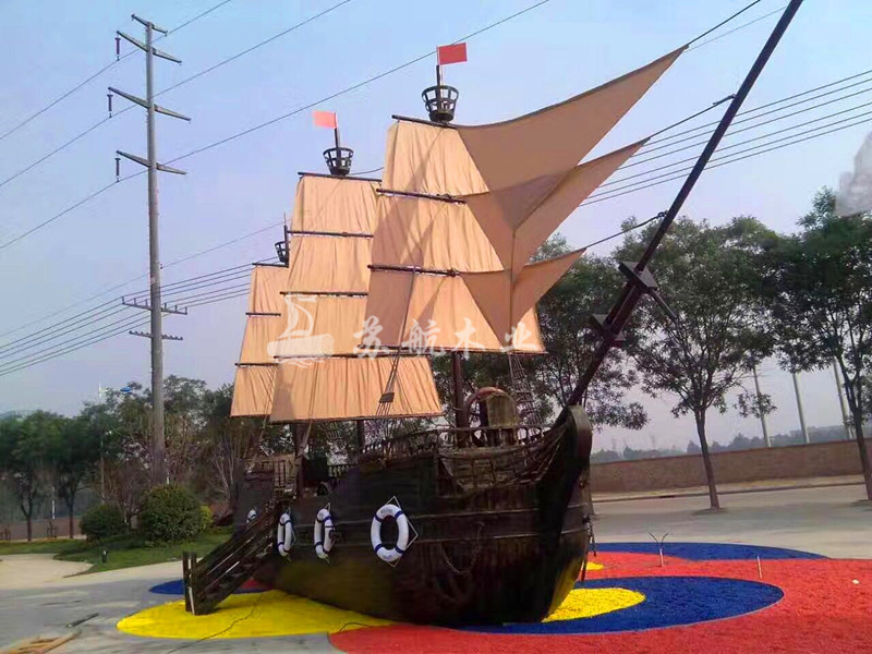 苏航厂家定制维京海盗船户外景观道具儿童游乐船绿眉毛仿古战船示例图12
