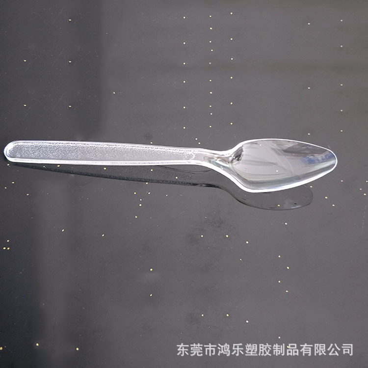 东莞现货直销PS一次性硬塑料勺子塑胶汤勺W32一次性塑料刀叉勺示例图2