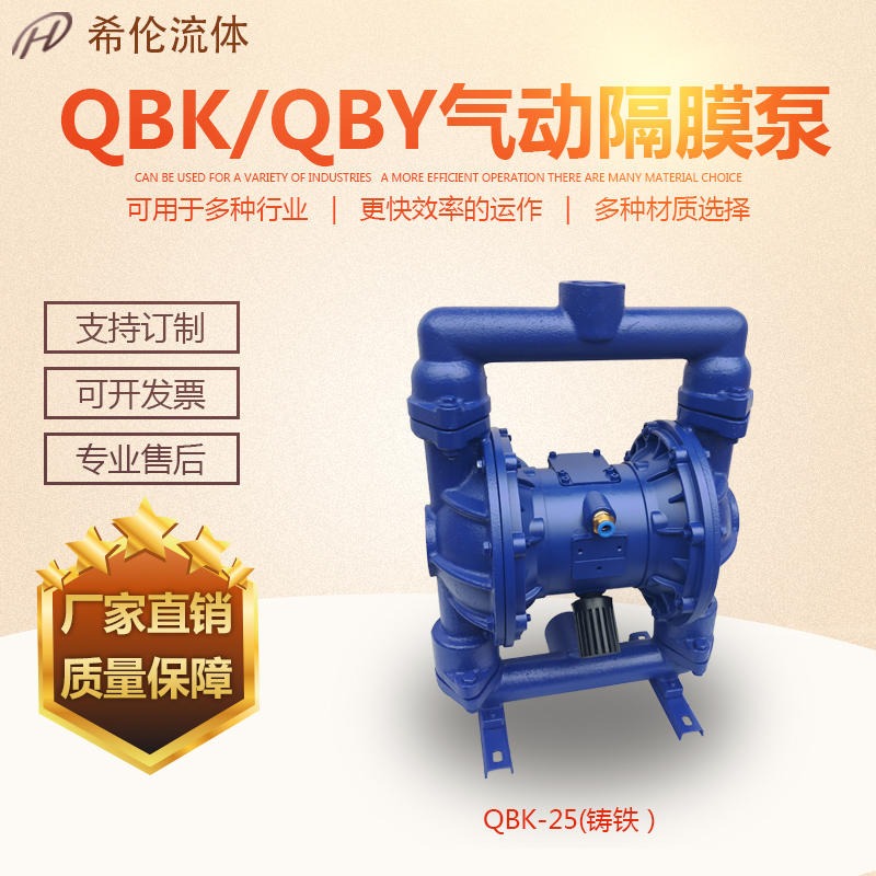 气动隔膜泵 铸铁隔膜泵 QBK-铸铁隔膜泵 QBk-25Z