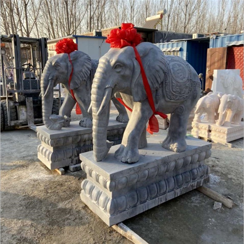 风水象雕刻 小象批发 动物石雕厂 大理石象