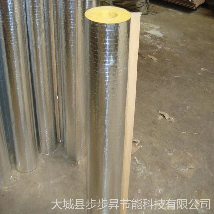 步步昇生产高密度玻璃棉离心管壳   60kg/m3超细玻璃棉管  10公分厚铝箔玻璃棉保温管