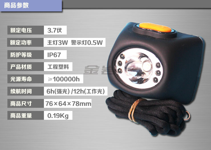 金岩IW5110B微型防爆头灯 带LCD电量显示屏带充电器 TBF915示例图1