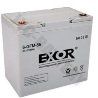 埃索蓄电池EX55-12 EXOR电池6-GFM- 酸12V55AH 安防 电力直流屏用电瓶 报价