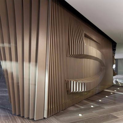 会议室弧形墙体铝方通规格  波浪形铝方通生产工艺
