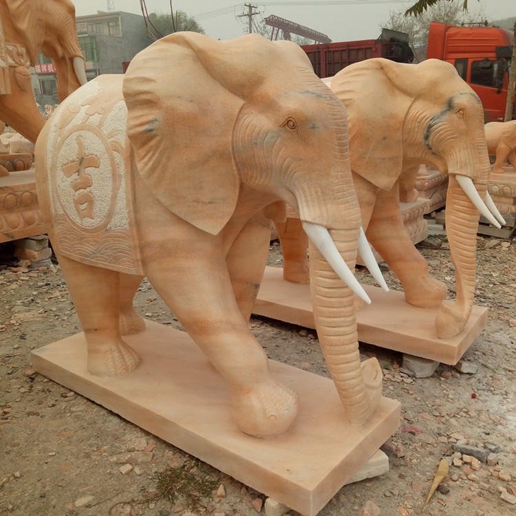 大型石雕大象 厂家定制 动物石雕价格 吉祥如意石象 汉白玉石头大象雕塑 青石小象石雕