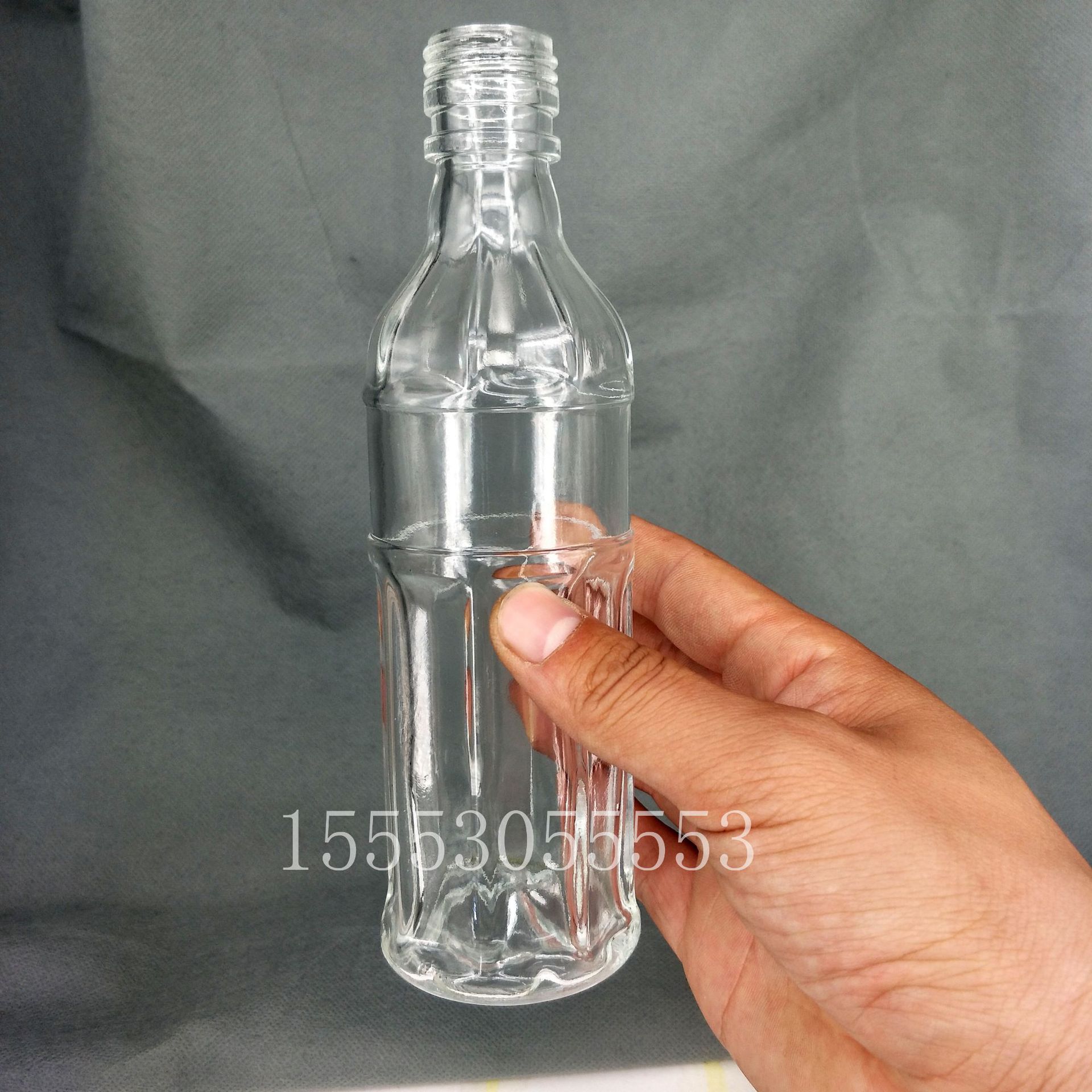 高档晶白料 275ml 依云矿泉水玻璃瓶   饮料  果汁玻璃瓶 250ml示例图6