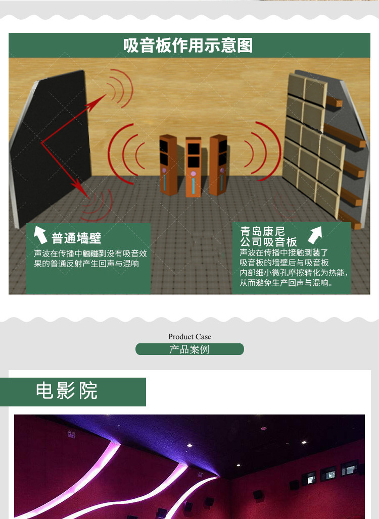 木质吸音板 厂家直销高密度板隔音板 酒店会议室专用隔音材示例图5