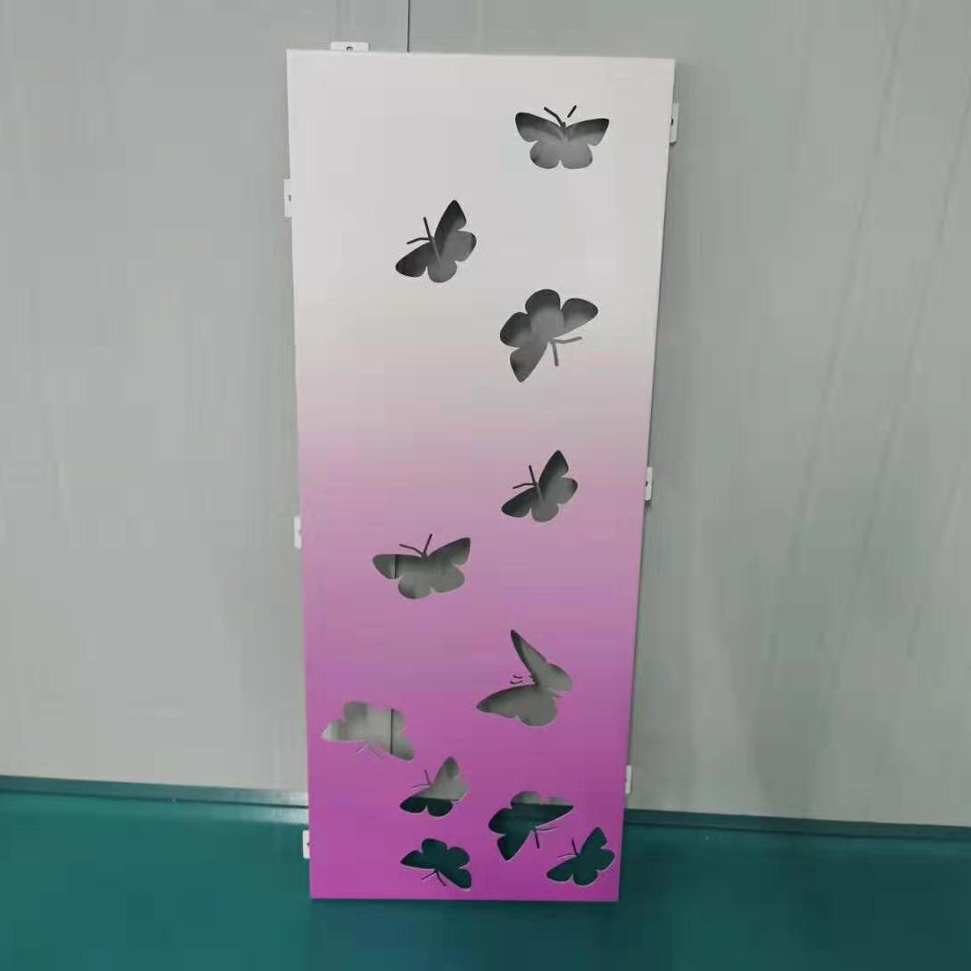 3D打印渐变se 蝴蝶 铝单板   彩绘铝单板幕墙   图案造型铝单板厂家