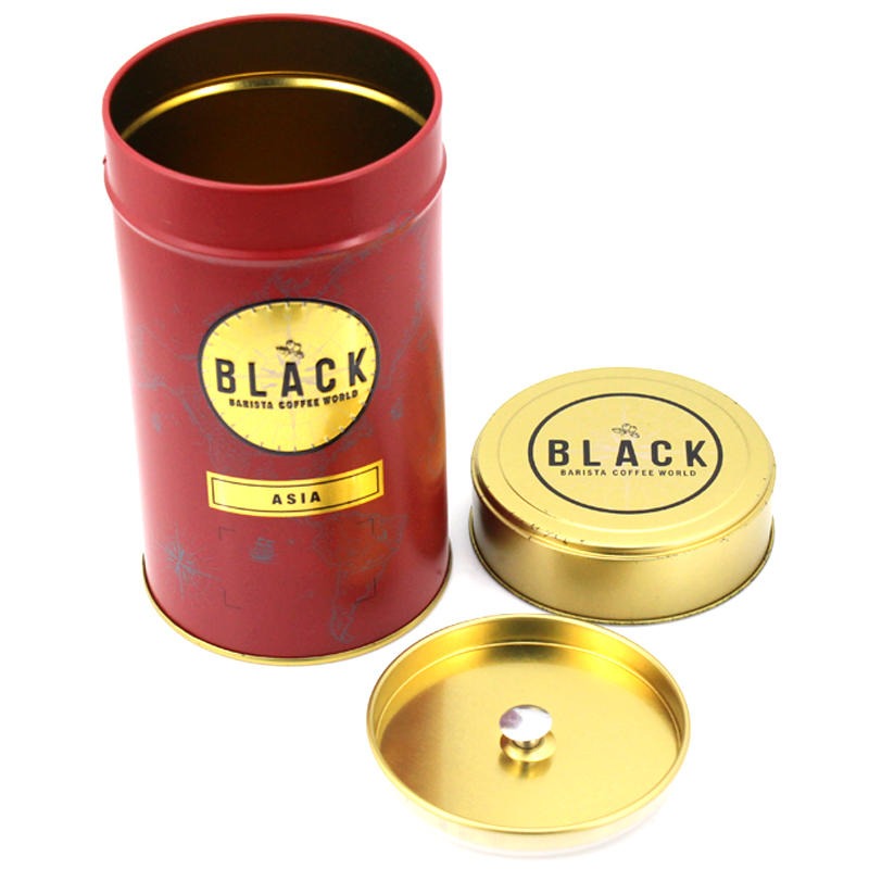 食品铁罐生产厂家 马口铁茶叶罐双层 圆形咖啡铁盒子定制 麦氏罐业