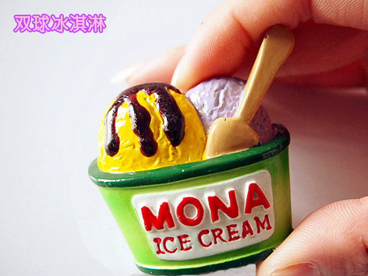树脂冰箱贴定制3D立体仿真雪糕食品冰淇淋树脂磁性冰箱贴定制logo示例图8