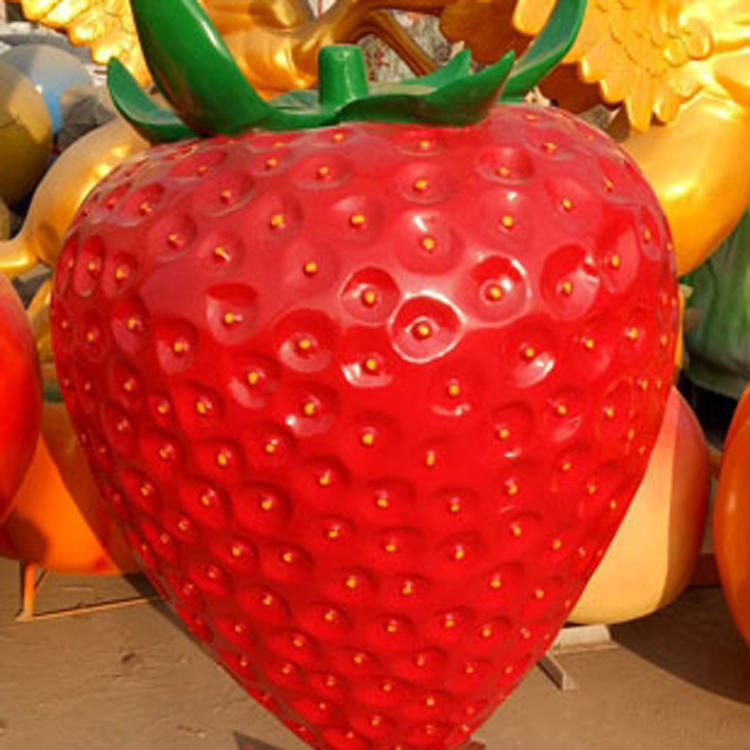 佰盛 草莓雕塑仿真草莓摆件采摘园玻璃钢雕塑示范区草莓种植园水果蔬菜图片