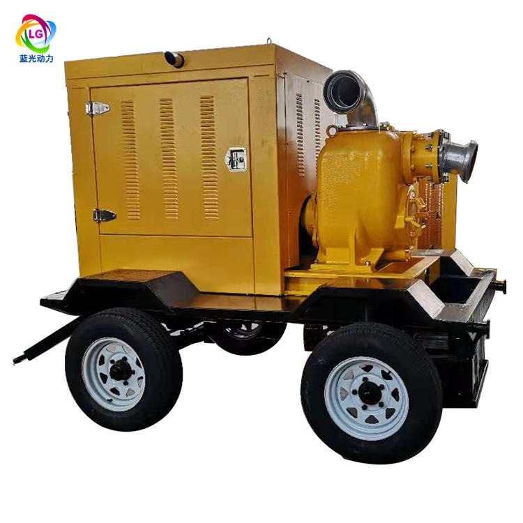 现货柴油机水泵 移动式柴油机动力 拖车式自吸消防水泵抽水机图片
