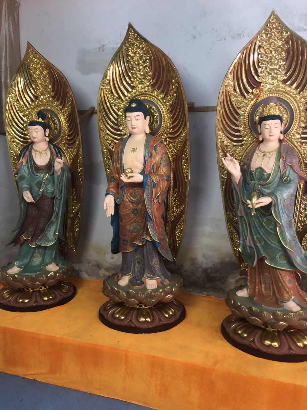佛像 温州优质佛像厂家订制树脂西方三圣菩萨 坐像西方三圣佛像 三圣殿供奉西方三圣菩萨
