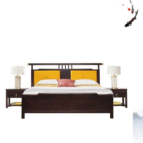 佛山实木床中式北美红橡木床1.5米1.8米现代简约主卧储物床厂家直销图片
