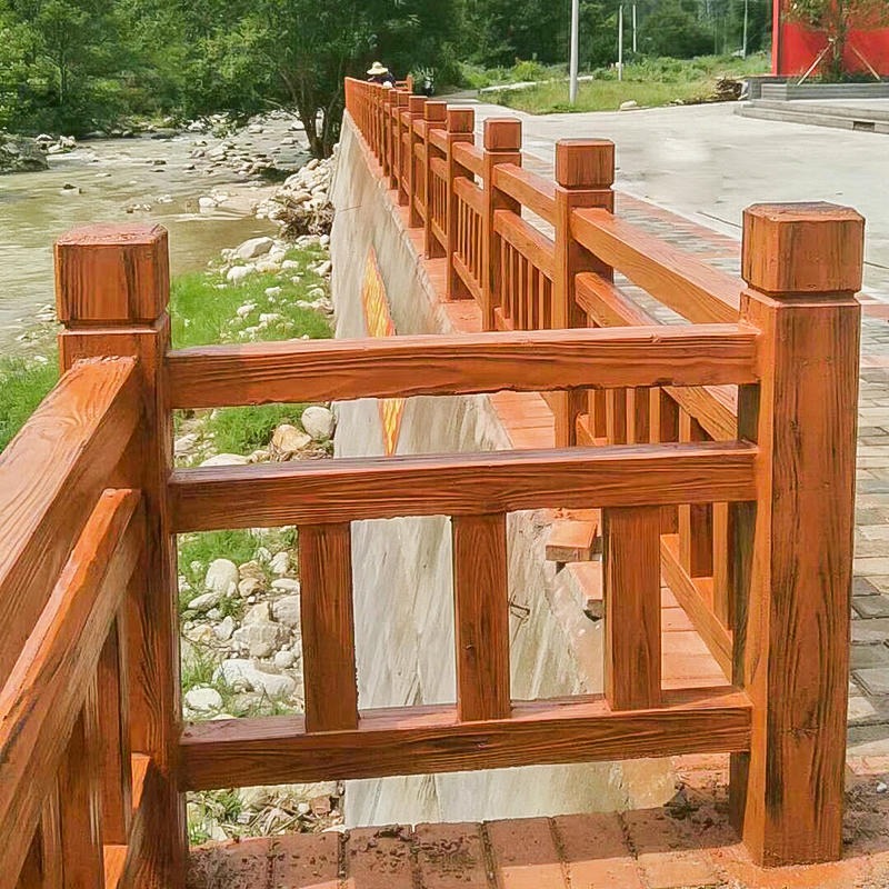 恒森水泥仿木护栏 36款 钢筋混凝土艺术仿木栏杆 水泥制品厂家