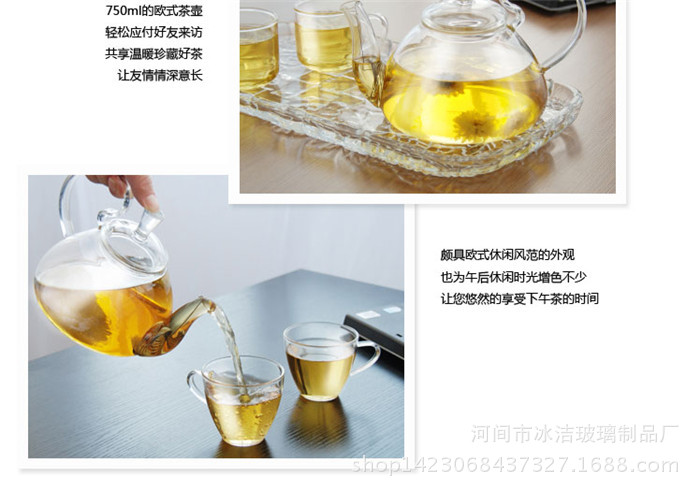 供应创意手工玻璃壶 耐高温玻璃壶厂家批发环保玻璃高把茶壶示例图10