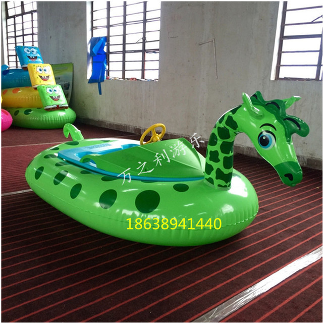 儿童卡通水上充气碰碰船  动物电动碰碰船游乐设备气圈水上游乐设施玩具