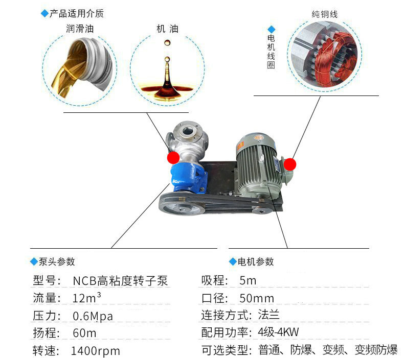 转子泵  鸿海泵业  不锈钢转子泵 高粘度转子泵 现货供应示例图9
