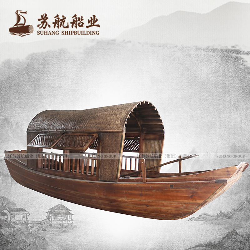 江苏厂家摇橹船 玻璃钢游船 高品质木船