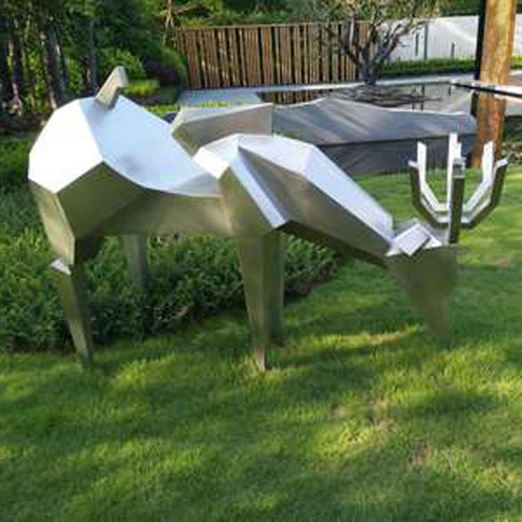 佰盛 金属抽象鹿雕塑厂家 金属抽象鹿雕塑价格 金属抽象鹿雕塑公司 几何效果