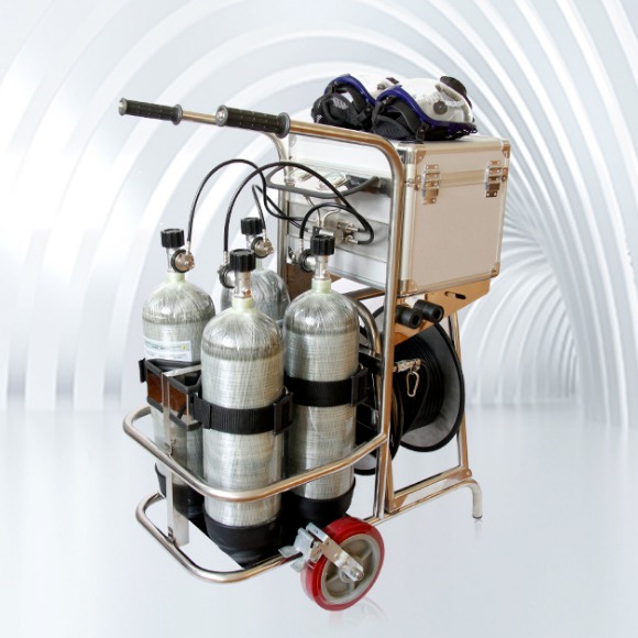立式移动供气源  空气呼吸器气瓶锦程安全  呼吸器气瓶CHZK2/6.8F/30  推车式供气源