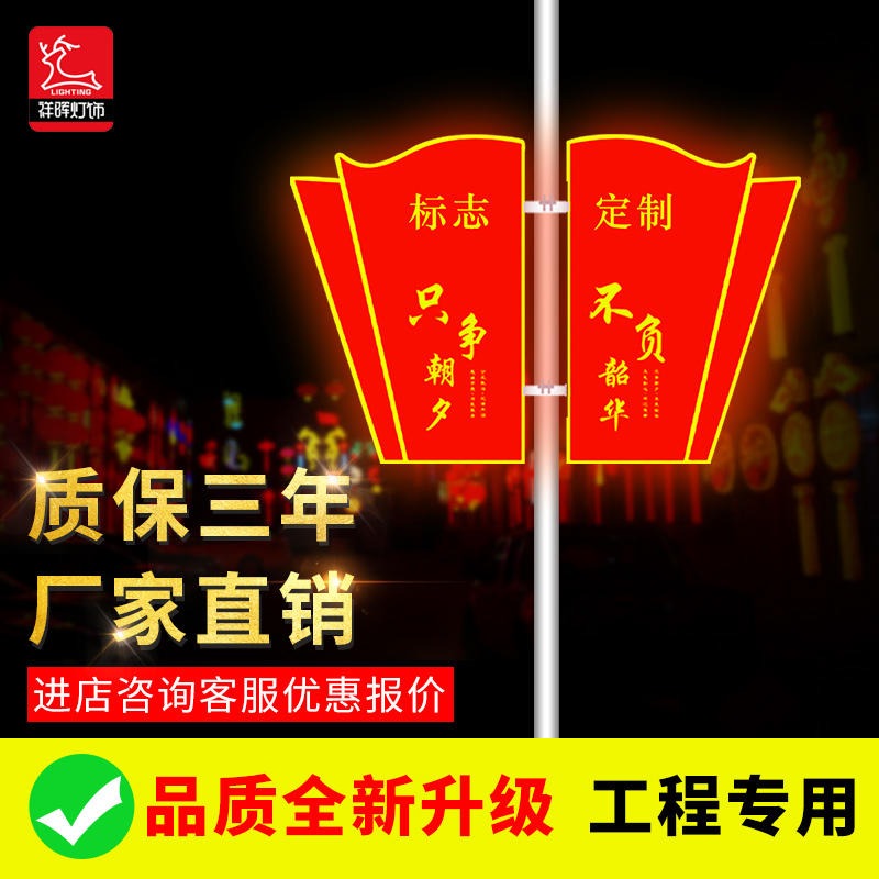 太阳能led中国结新农村城市道路灯杆装饰亮化工程户外亚克力灯笼图片