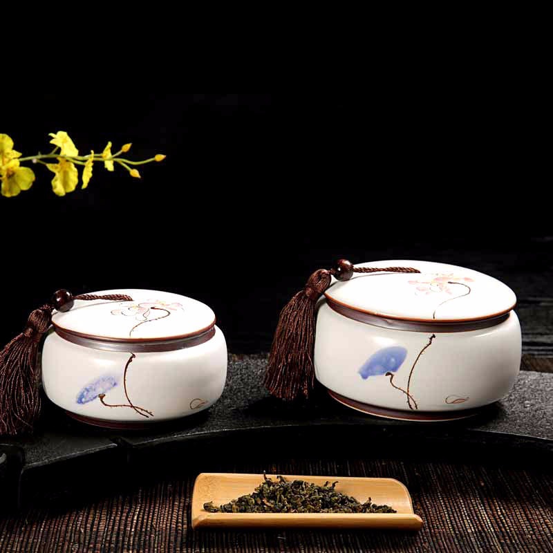 陶瓷茶叶罐定制 瓷器储茶罐批发厂家 家居摆件装饰茶叶盅 会客专用陶瓷包装罐定做