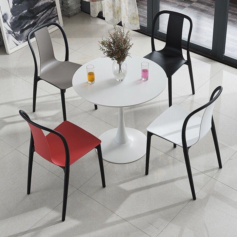 迪佳家具奶茶餐桌生产塑料餐椅 休闲塑料椅 PP环保塑椅子 DJ-S863B餐椅 快餐桌椅 户外椅子