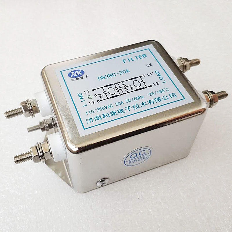220V交流单相EMI电源滤波器两级电路噪声干扰过滤净化螺栓接线图片