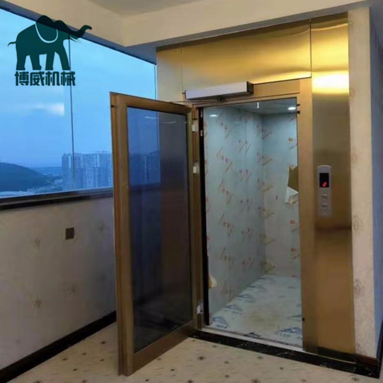 家用豪华电梯 ，中档家用小型电梯，曳引机家用梯 -济南博威厂家图片