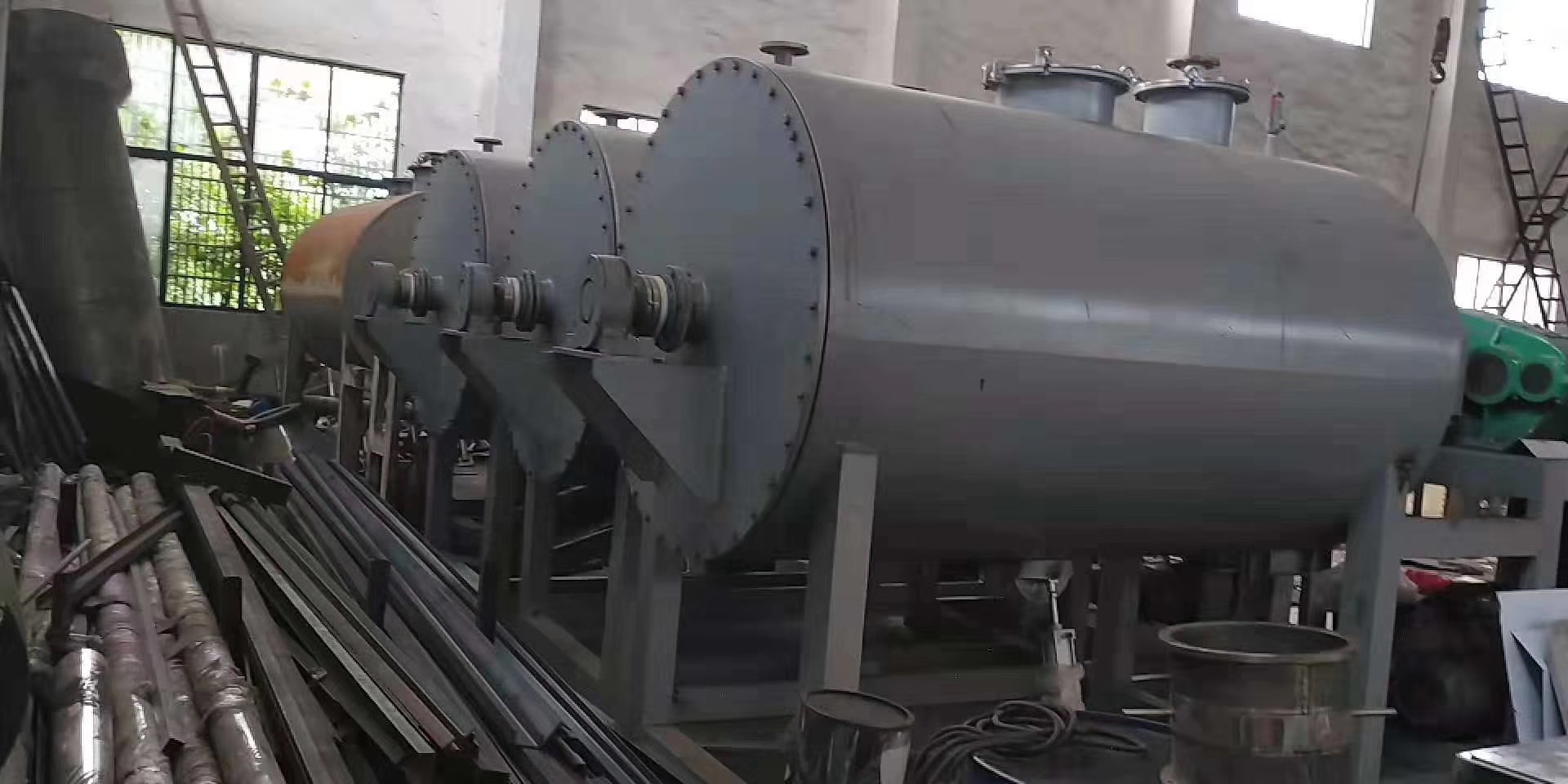 山东裕千二手设备二手耙式干燥机 二手不锈钢316耙式干燥机回收 1000L双锥干燥机回收
