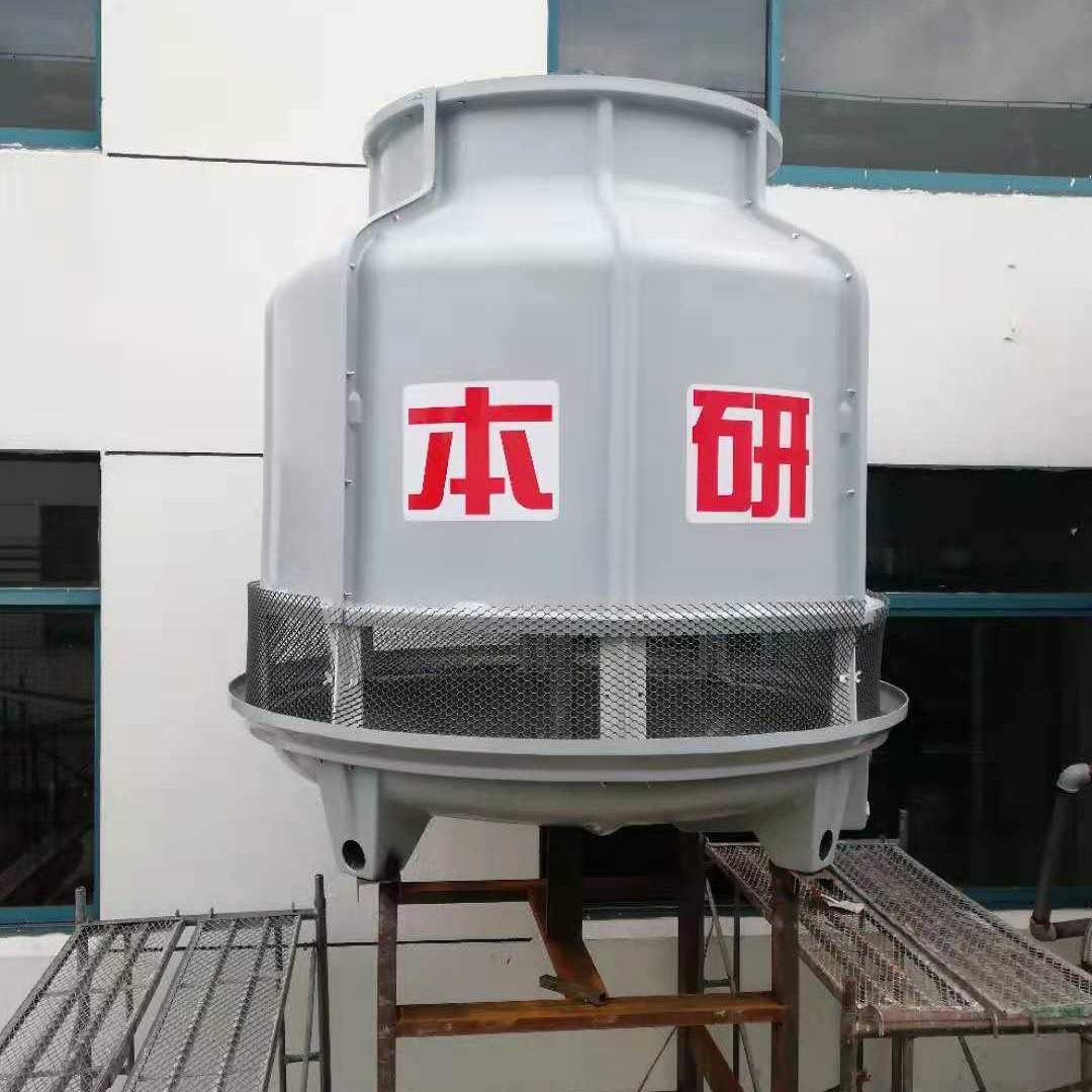 宁波冷却塔 厂家供应 小型玻璃钢圆形逆流冷却水塔 冷水机专用 本研BY-R-40T