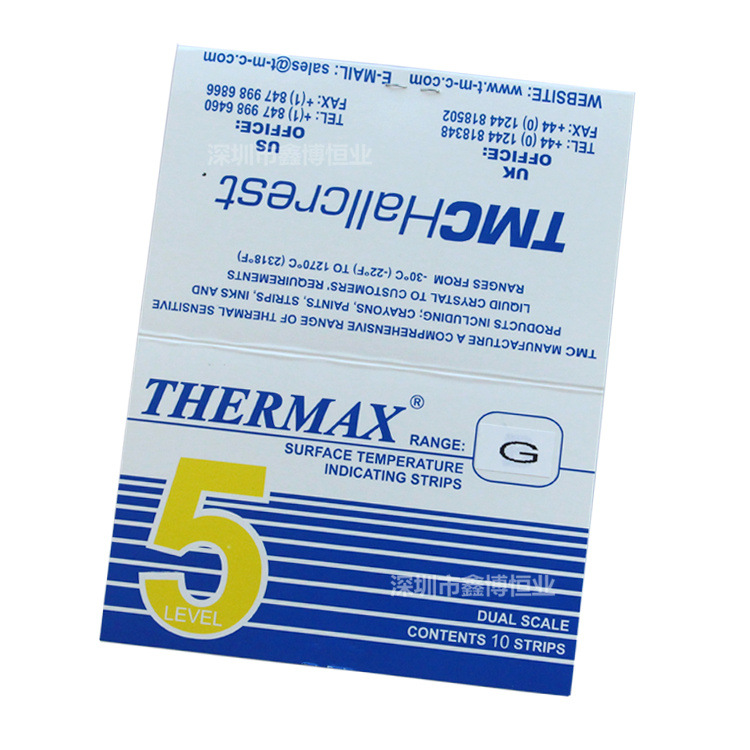 5格G 188-210度 英国THERMAX测温纸  英国TMC温度测试纸 温度贴片示例图4