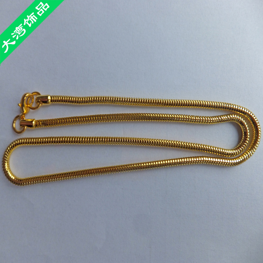 东莞厂家生产供应金色圆形蛇链条批发 长度定做示例图4