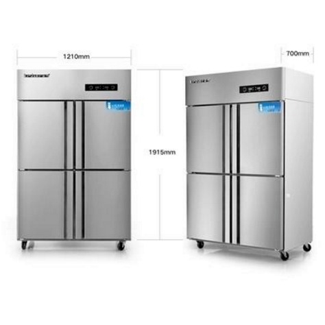 日照爱雪冰柜 四门商用冰箱 双机双温冷柜 立式四门冰柜 冷藏冷冻冰箱冰柜厂家直销
