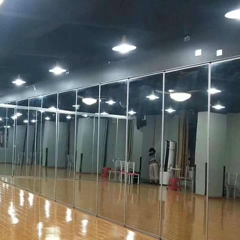 惠州舞蹈室双面镜面玻璃隔断_隔音环保_可拆卸_全国上门安装维修