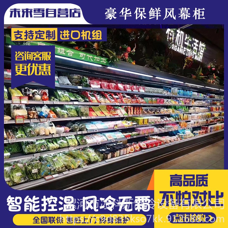 未来雪BKS-FMG-22-超市水果店保鲜水果用的柜子/蔬菜水果风幕柜，水果保鲜冷藏柜