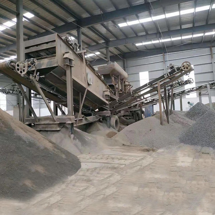 移动式建筑垃圾破碎制砂机 轮胎式移动制砂站  日产2000吨砂石骨料制砂生产线设备