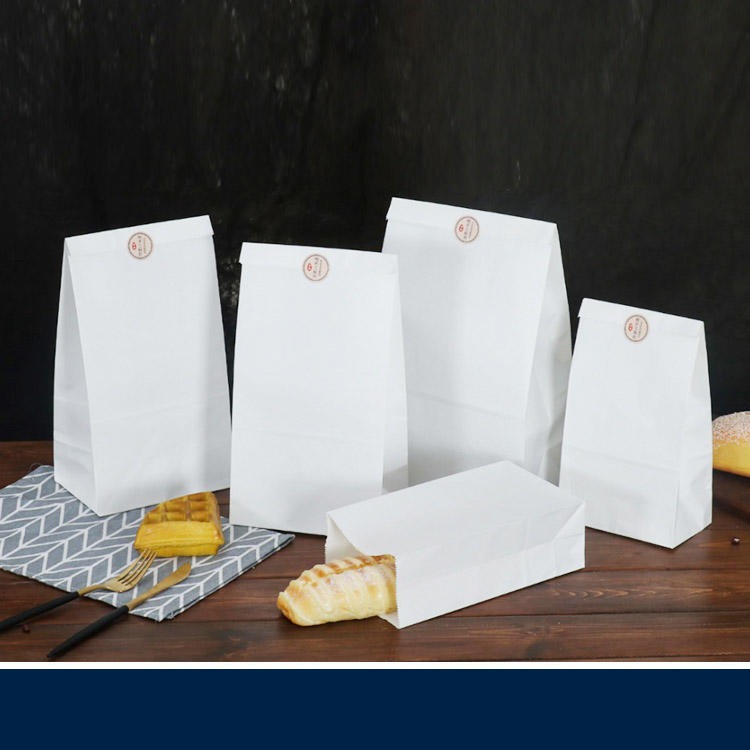 广州深圳嘉顿厂家定做白牛皮纸袋出口外卖打包袋子环保食品级包装纸袋子食品级
