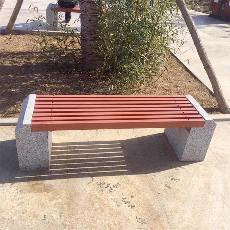 石凳批发 防腐木石材坐凳 异形石凳定做 公园长条椅图片